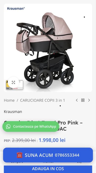 Vand carucior bebe 3 in 1