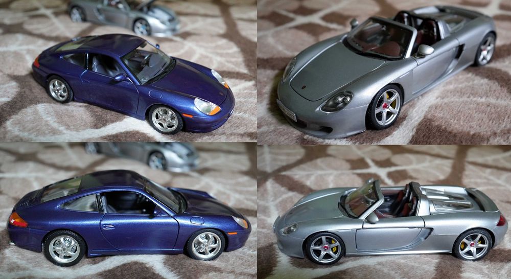 2 modele PORSCHE 911, Carrera GT (BBurago, Maisto)
