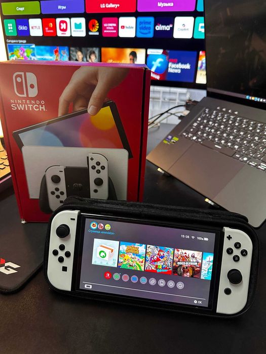 Switch OLED не прошитый + sd 256gb