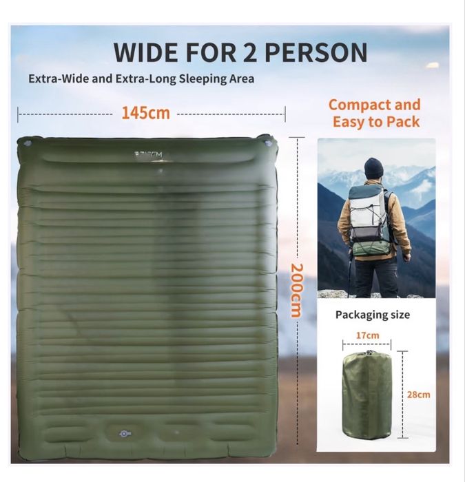 Saltea de camping dubla auto-gonflabila