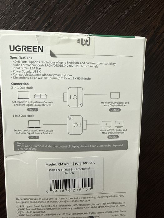 Ugreen Разветлитель переходник HDMI