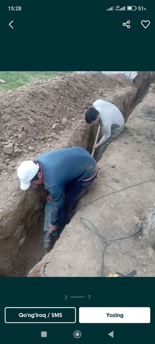 Kanalizatsiya qazish Transheya qazish Траншея