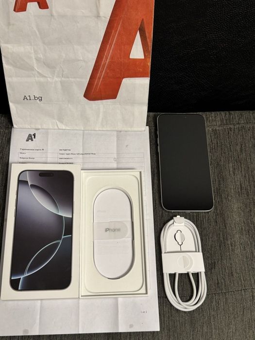 КАТО НОВ 256GB iPhone 16 Pro Max Гаранция A1 2027г. White | Бял