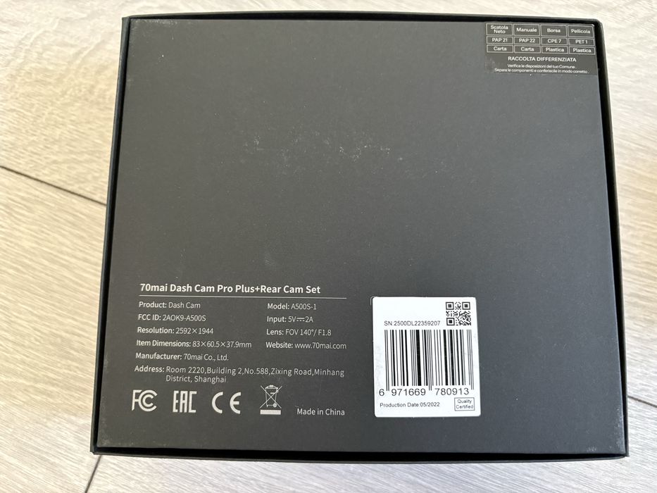 Camera de bord 70mai Dash Cam Pro Plus+ si camera spate
