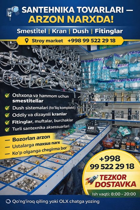 Santexnika tavarlari arzon narxda