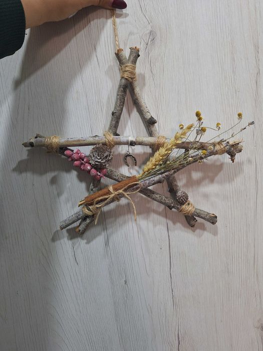 Ръчно изработен пентакъл за защита на дома – естествени материали