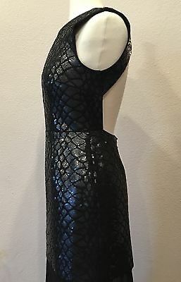 Rochie de brand BCBGMaxAzria, neagra lunga din paiete si voal