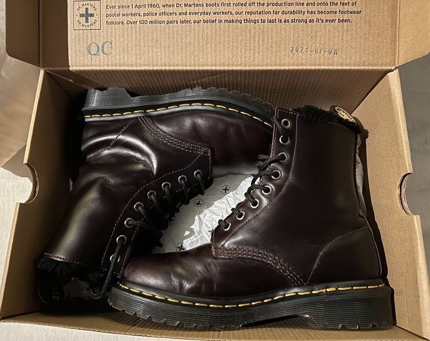 Dr. Martens 1460 Serena Oxblood (cu blană, originali)