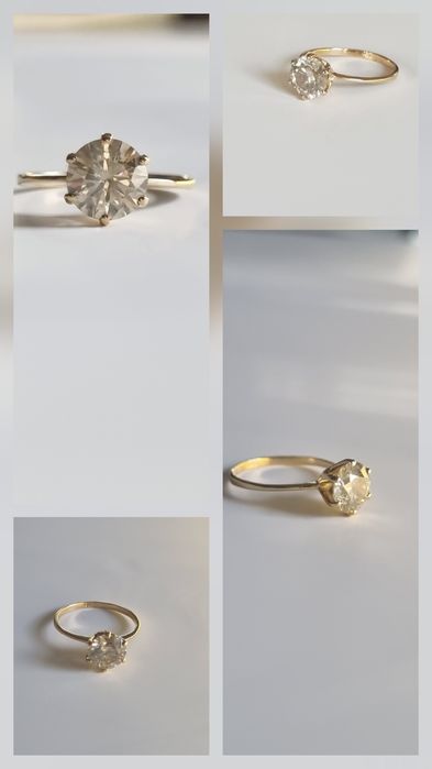 Inel cu diamant NATURAL stralucire pura, 1,72C,aur 18K,Round Brilliant