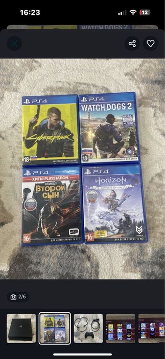 PlayStation 4 Pro 1TB c прошивкой + 4 игры Отличное состояние