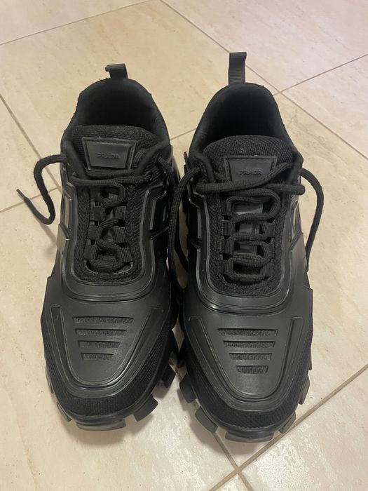 Prada  Black Cloudbust thunder knit fabric sneakers