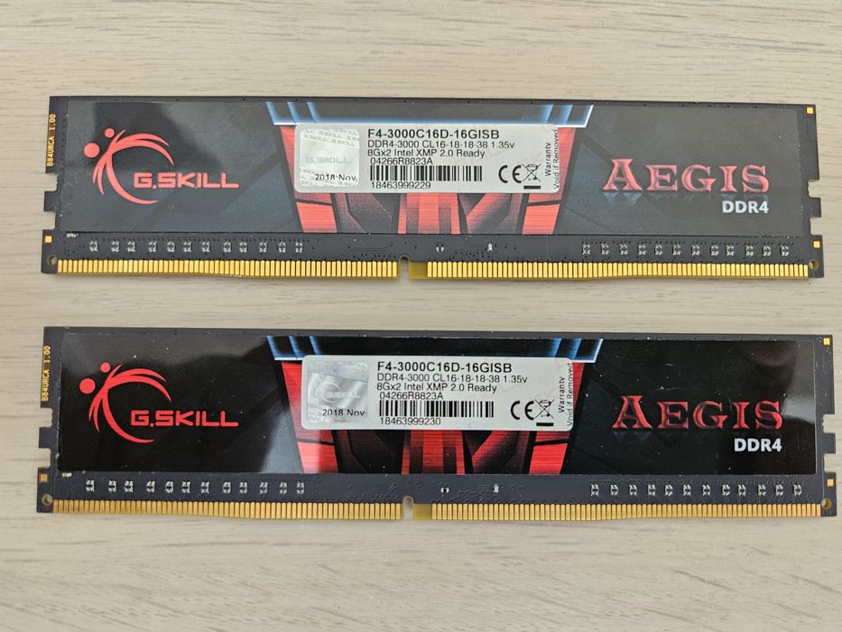 16GB G.Skill Aegis DDR4 3000 2×8GB