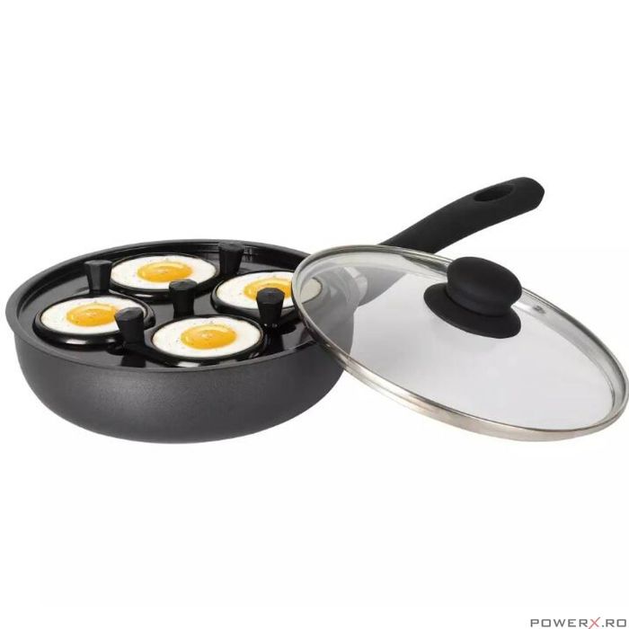 Tigaie din aluminiu cu suprafata antiaderenta, include recipiente