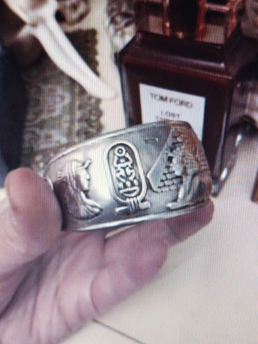 Египет уникална рядка сребърна гривна ръчна изработка