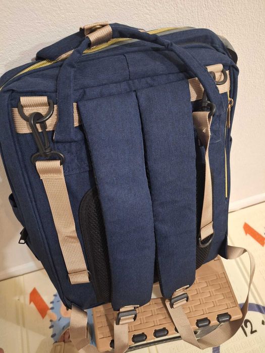 Rucsac multifunctional pentru Scutece Bebelusi cu patut pliabil