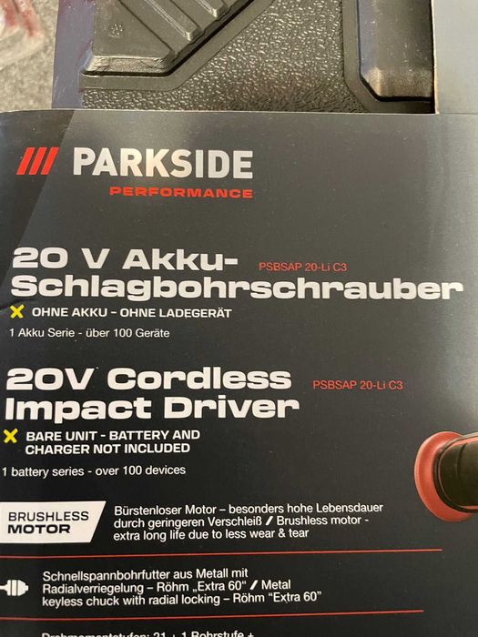 Parkside Performance 20V, Filetanta  si gaurit , cu percutie pt beton