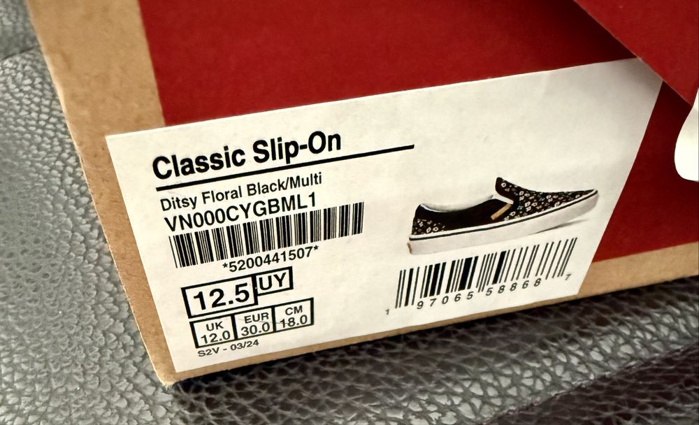 Слипоны Vans детские