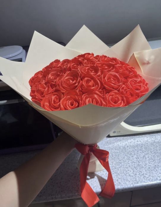 Букеты из атласной ленты