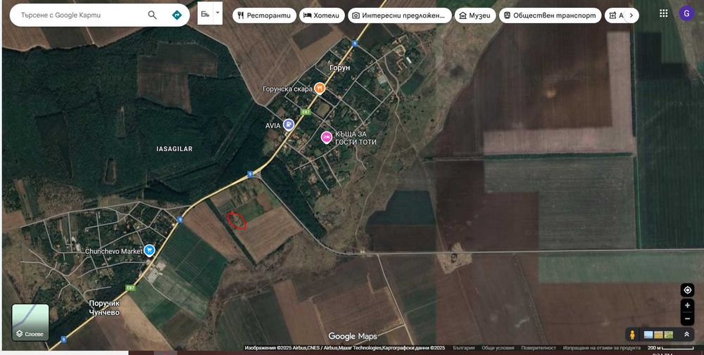 Нива 1 дка с. Горун на 200м от международен път Варна - Дуранкулак.