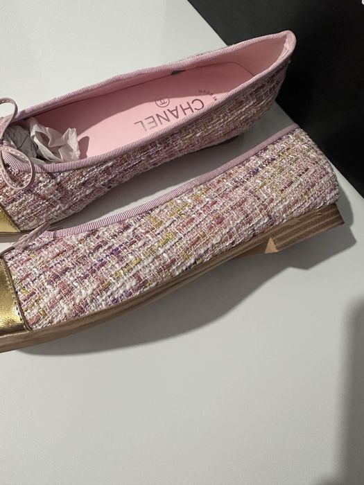 Gold Tweed Ballet Flats