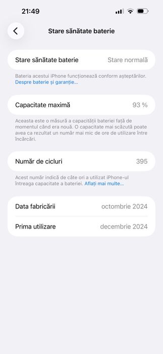 Iphone 16 Plus 128 Gb Pink, Ca nou, 93 % Sănătatea bateriei originale