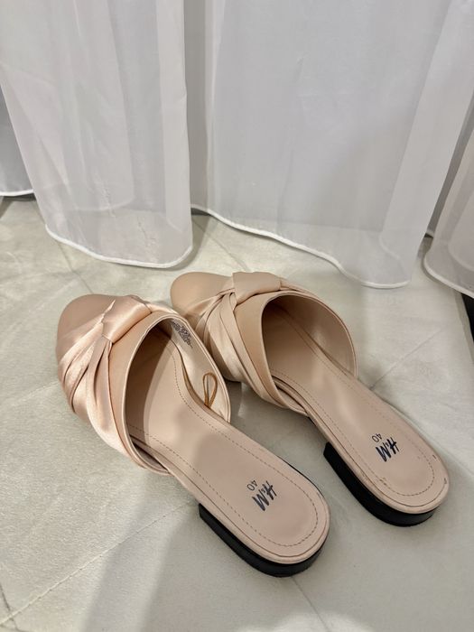 Сатенени чехли  розова пудра