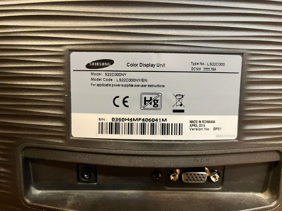 Monitor Samsung 22" SD300 LED Monitor, FHD, 60Hz