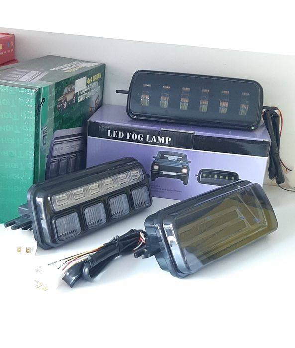 Надфарники на Ниву LED 2 линзы, 500м