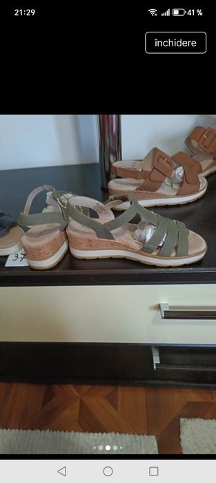 Sandale de piele CAPRICE, nr. 37,NOI