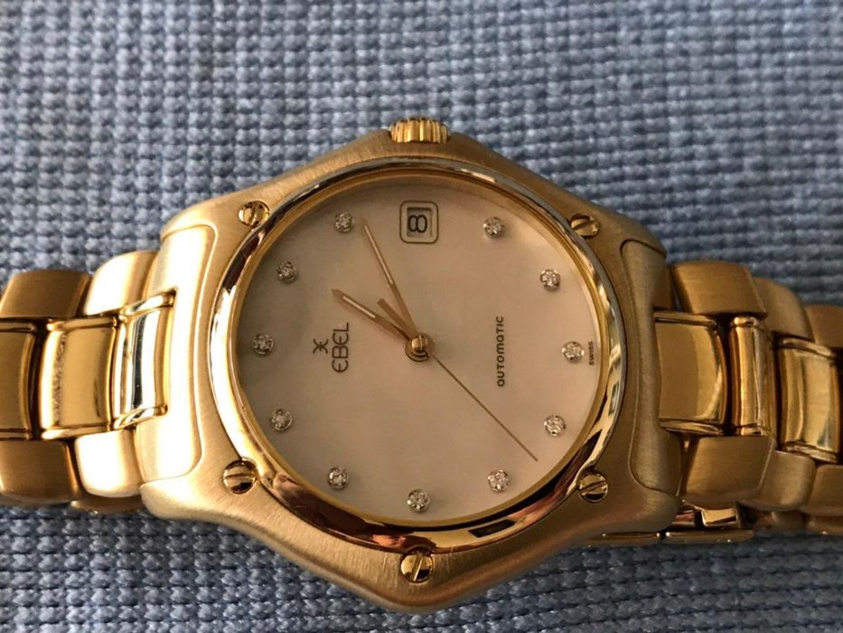 Часовник злато диаманти перлен  18 карата масивен EBEL златен