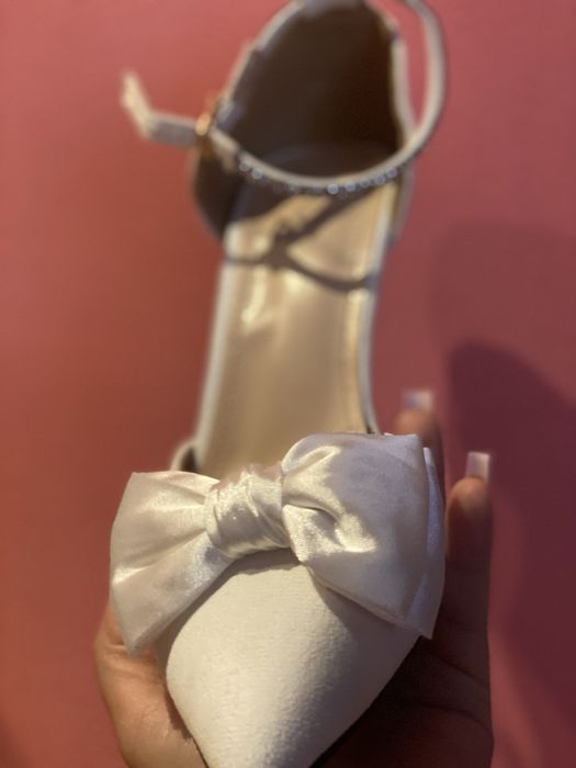 Pantofi catifea cu toc dama NOI