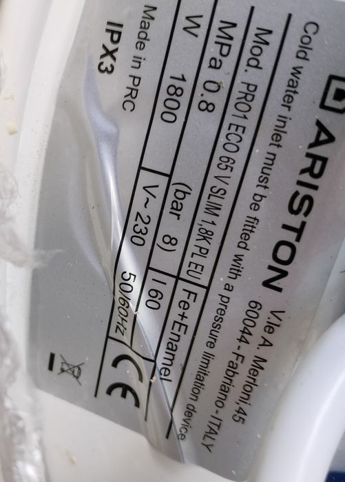 Boiler electric ariston 60 litri.