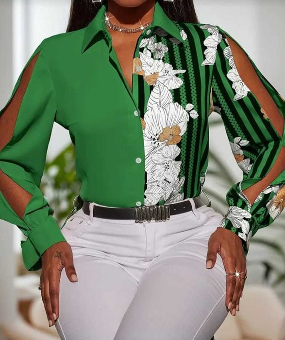 Зелена дамска риза