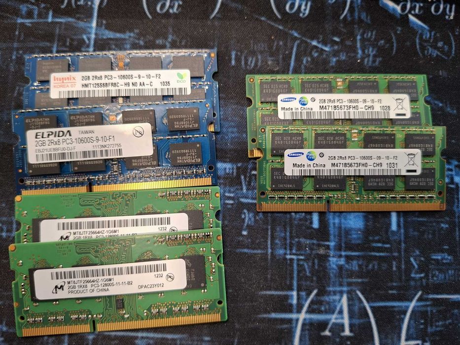 DDR3 SODIMM PC3 1060S 12800S samsung elpida sihynix 2GB ram multiple modele
