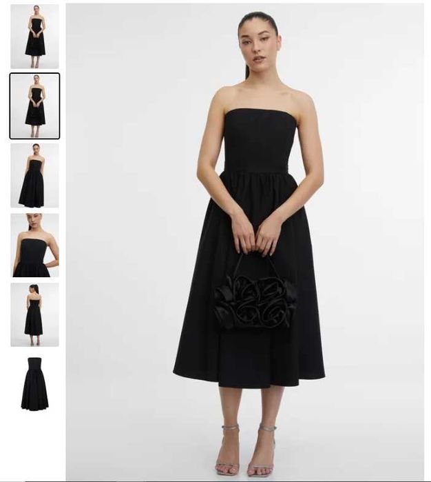 Rochie neagra eleganta Orsay tip corset în formă de A 36/S