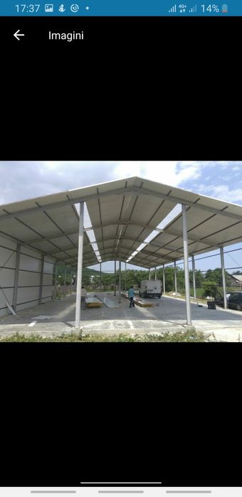 Vand structuri metalice pentru hale . Saivan . Spalatori . Servis .etc
