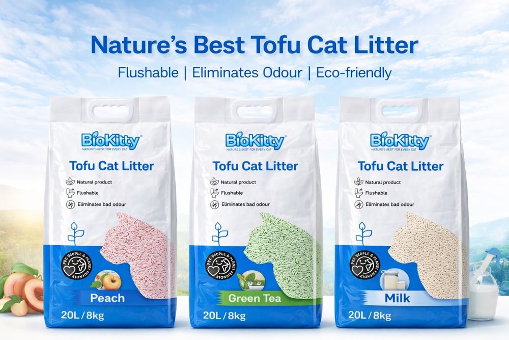 2бр BioKitty Tofu Cat Litter – Премиум котешка тоалетна 20L/8kg