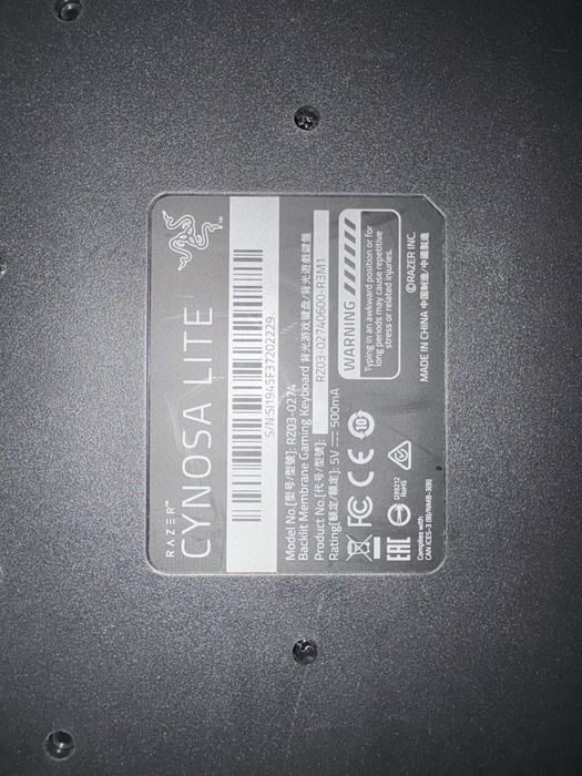 Геймърска клавиатура Razer Cynosa Lite