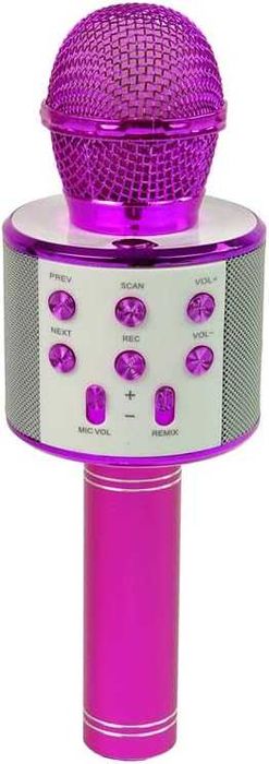 Безжичен караоке микрофон с вграден високоговорител – Розов