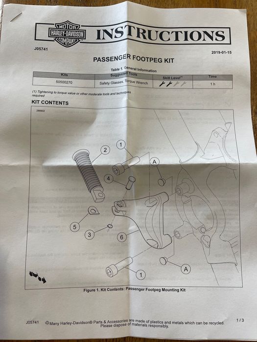 Kit scarite pasager Harley Davidson XL originale