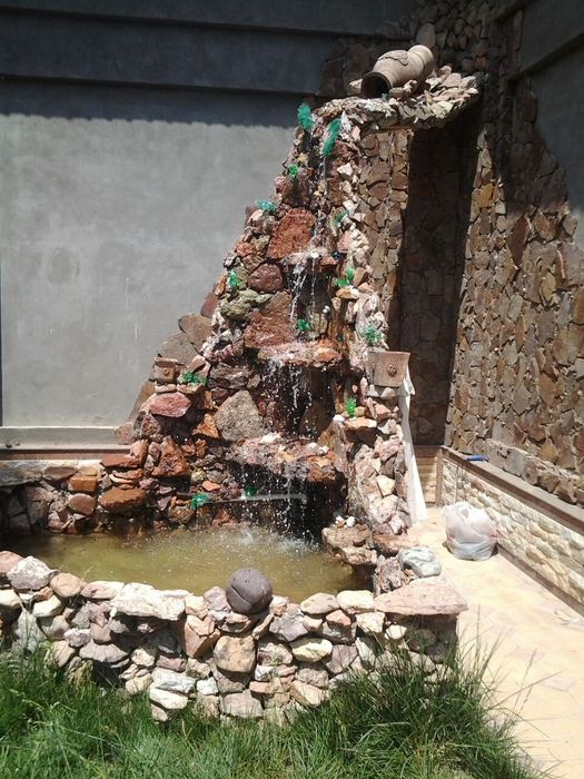 Водопад пруд можно для рыбок с пультом управления с подсветкой