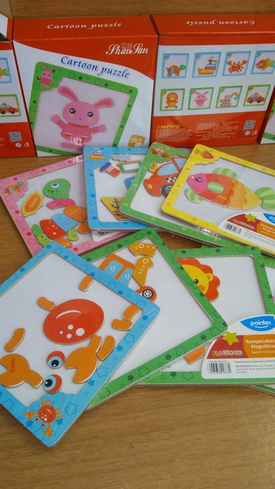 8в1 комплект магнитни  дъски с магнити на животни и превозни средства