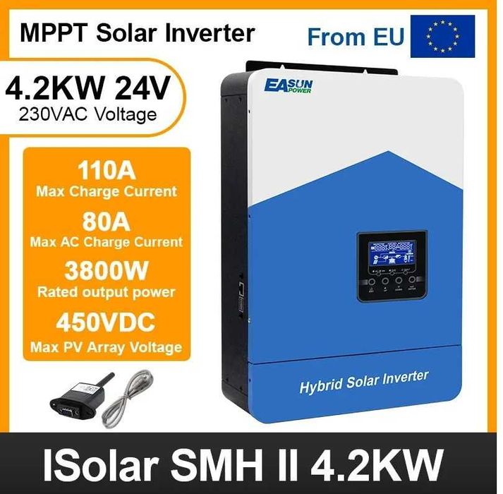 Invertor cu incarcator ISolar SMH II 4.2KW 24V + Wifi Hybrid Off Grid