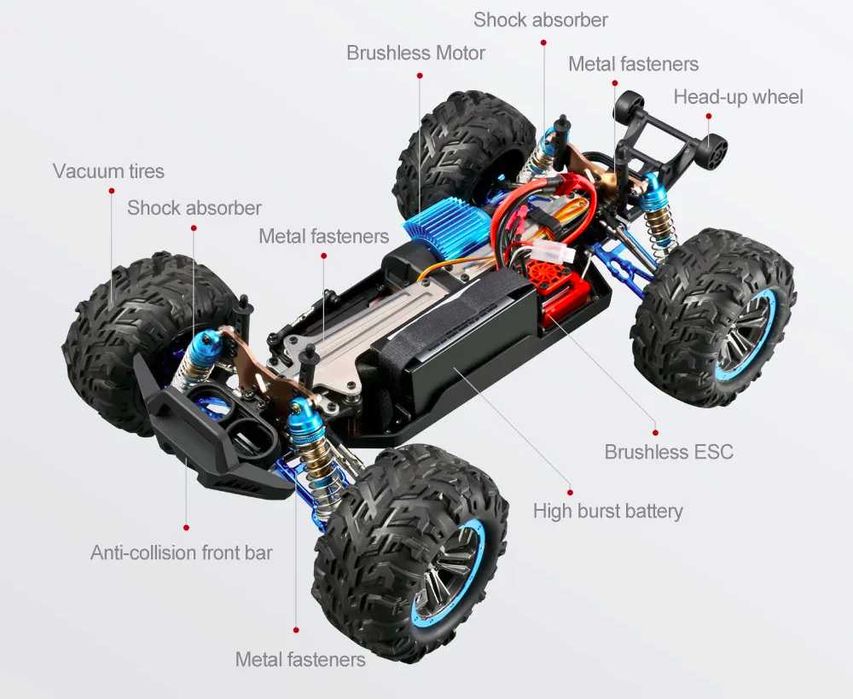 Monster truck XLF F22A 1:10, brushless, 70км\ч, Червен