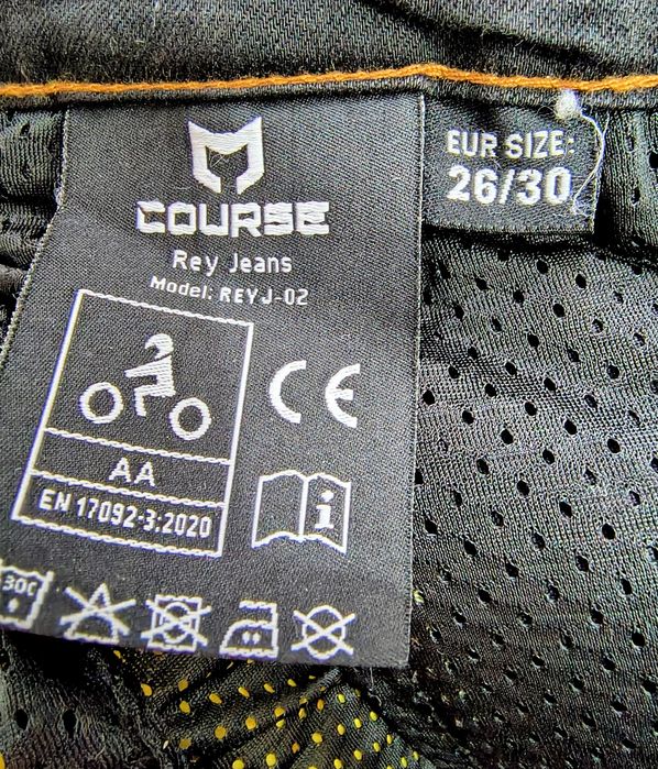 Blugi moto cu Kevlar și protecții, Course, XS sau W26L30