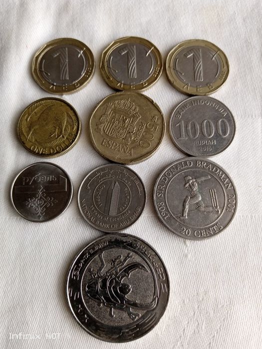 Монеты разных стран.