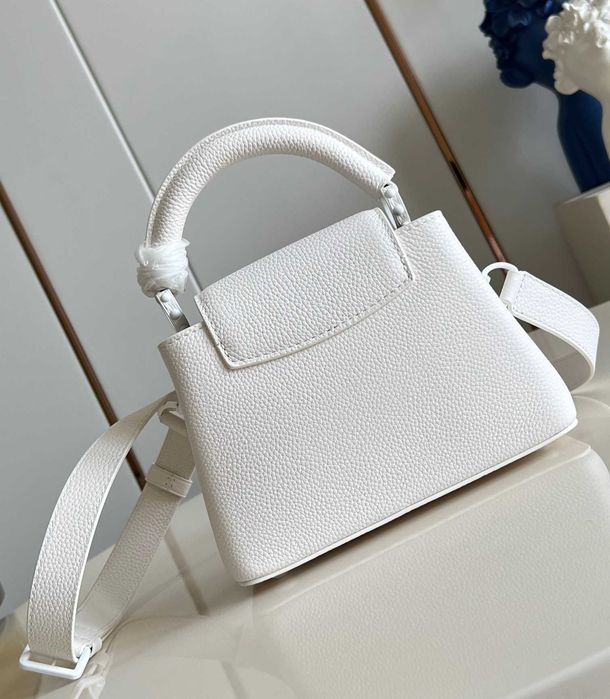 Geanta LV Louis Vuitton Capucines 21cm alb, Premium