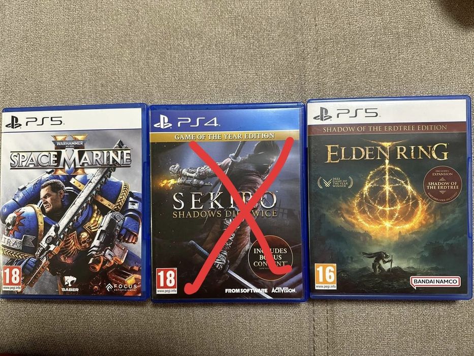 PS5 Slim + 2 джойстика + Pulse слушалки + 3 игри