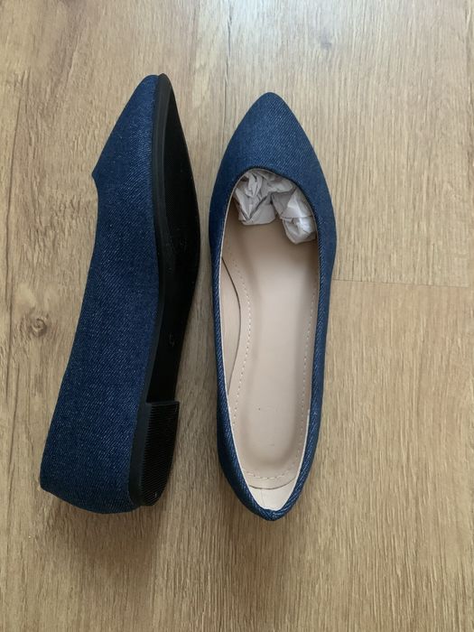 Дамски равни обувки ,,балеринки”- сини/ дънков цвят