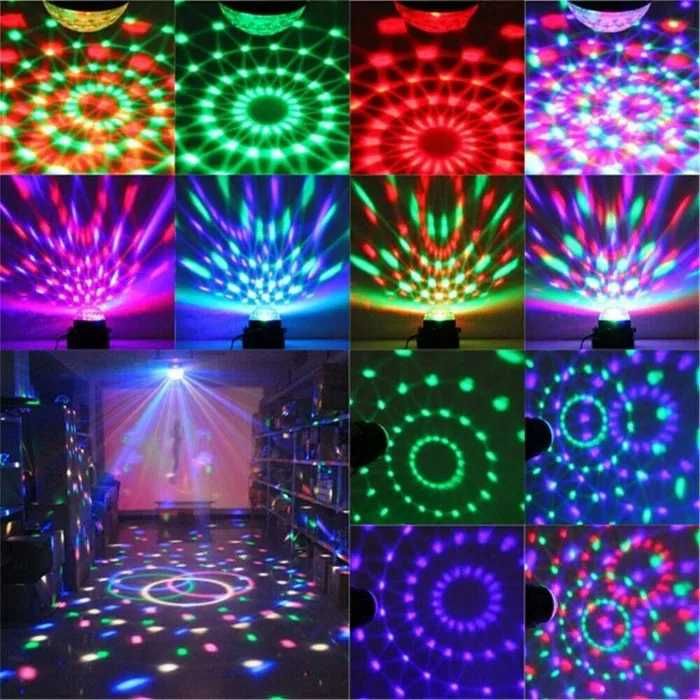 Proiector Laser Disco cu Senzor de Sunet, LED RGB, Revelion Nou!